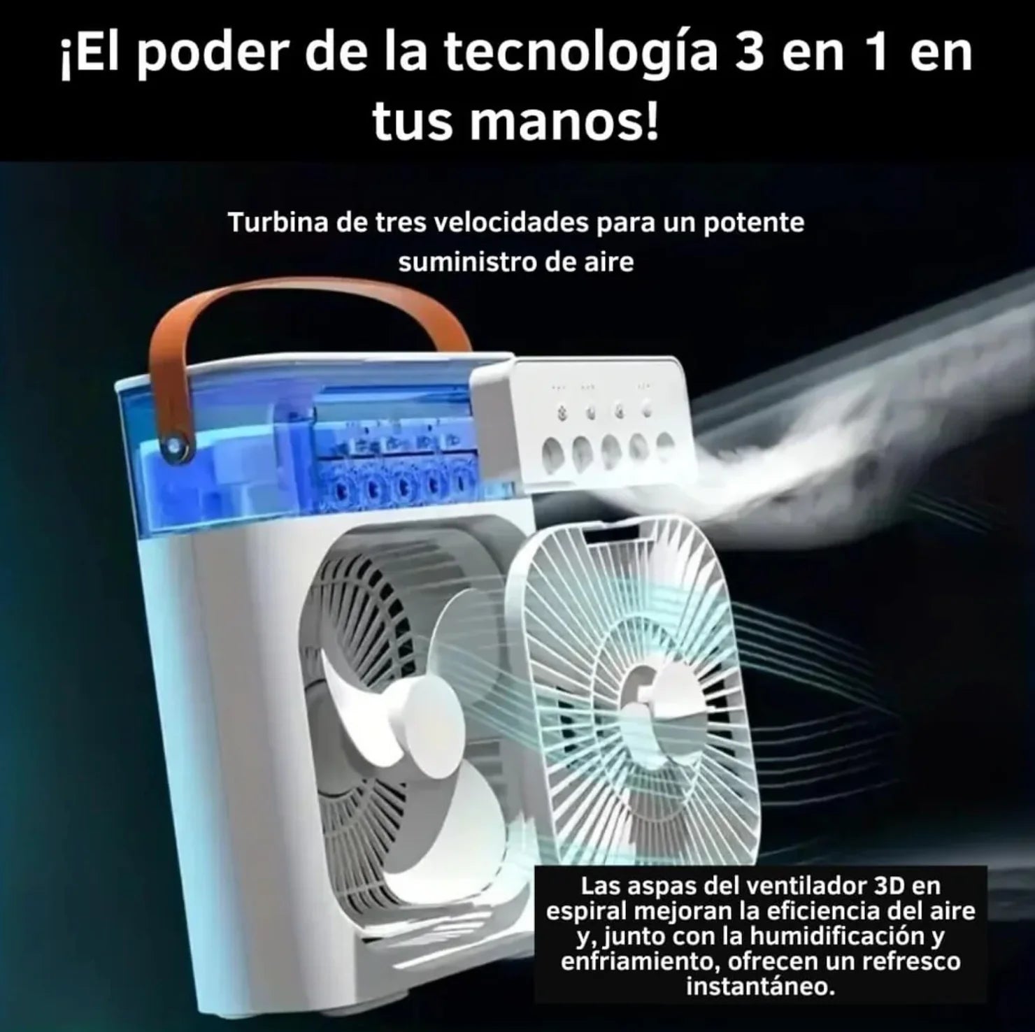 Ventilador humidificador 3 en 1 ❄